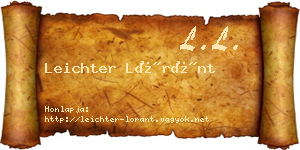 Leichter Lóránt névjegykártya