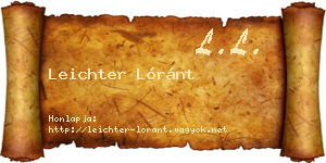 Leichter Lóránt névjegykártya